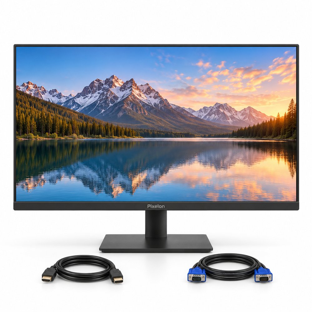 Pixelon 24" Full HD IPS Monitor, 75Hz, HDMI + VGA