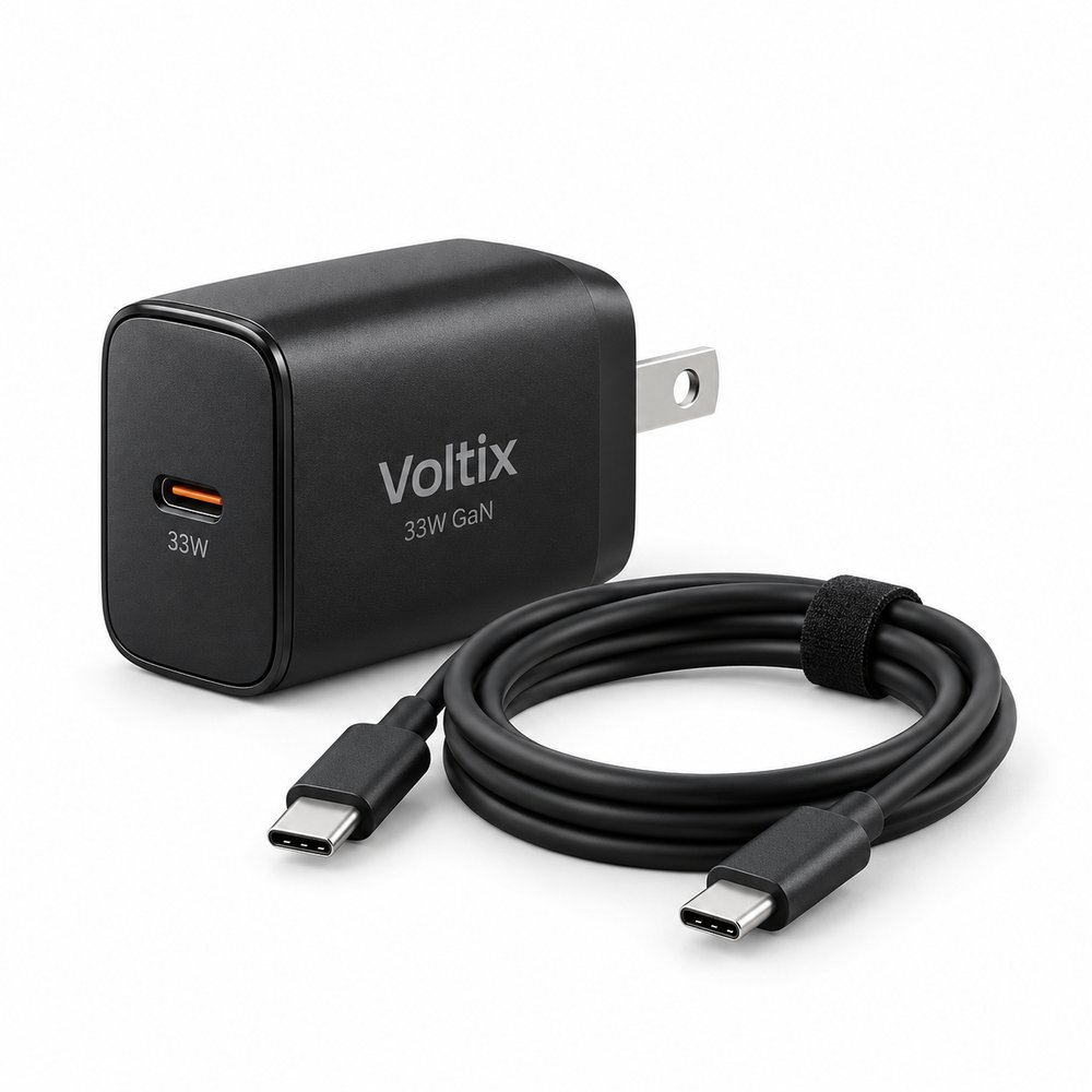 Voltix 33W GaN Fast Charger with USB-C Cable