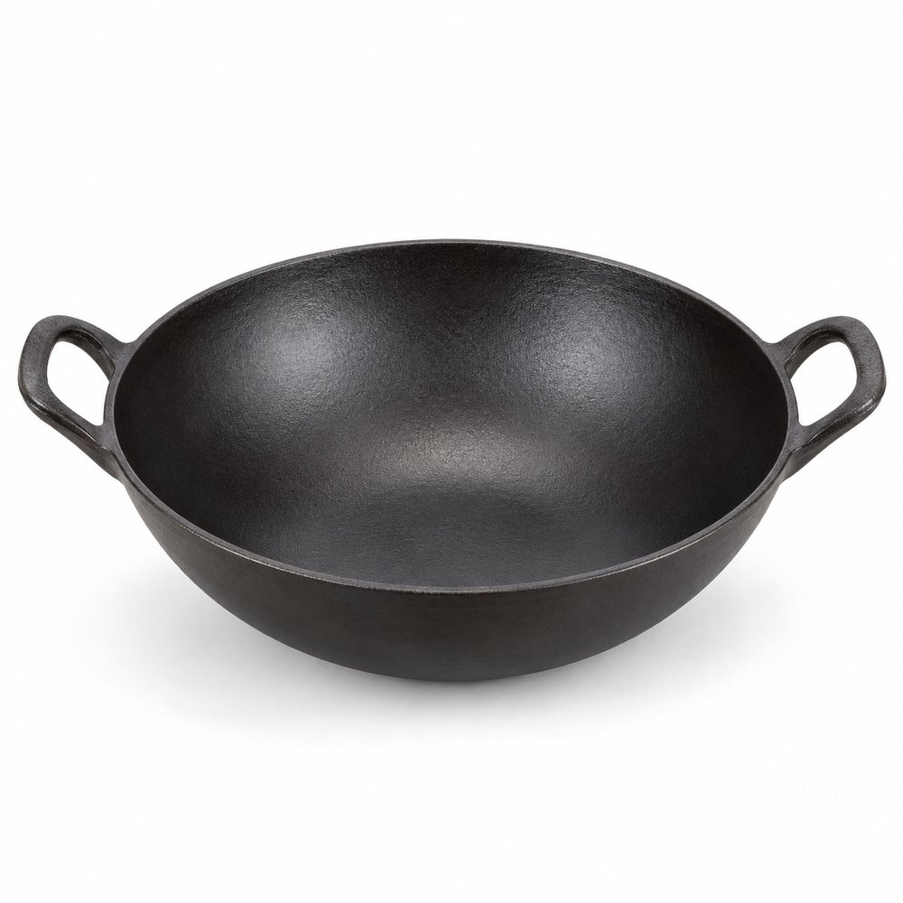 Homeva Pre-Seasoned Cast Iron Kadai 26cm