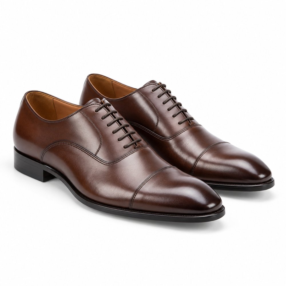 Urbanthread Men's Genuine Leather Formal Oxford Shoes - Black