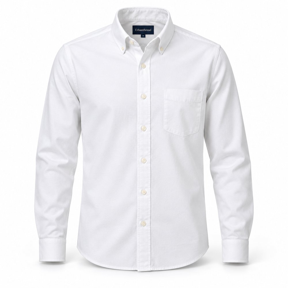 Urbanthread Men's Oxford Cotton Formal Shirt - White