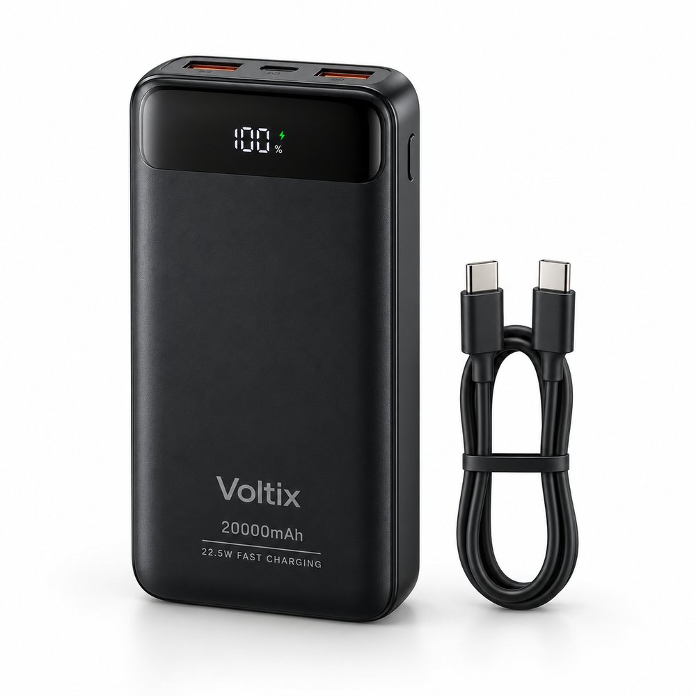 Voltix 20000mAh Power Bank with 22.5W Fast Charging
