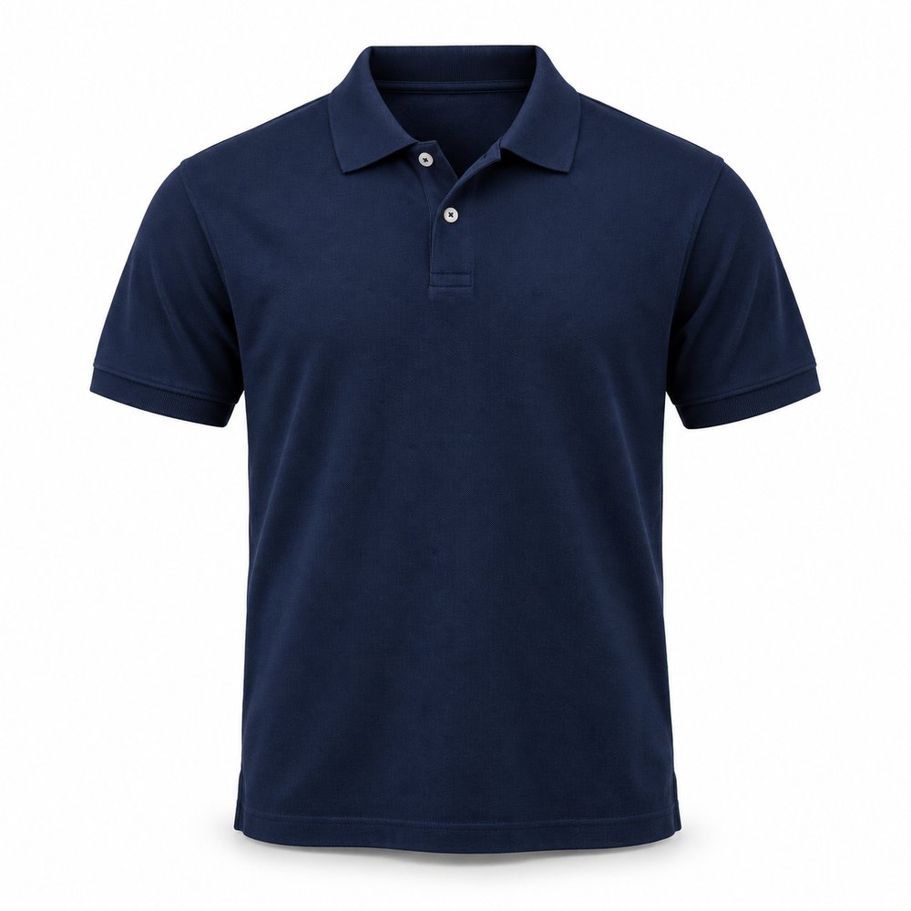 Urbanthread Men's Cotton Pique Polo Shirt - Navy Blue