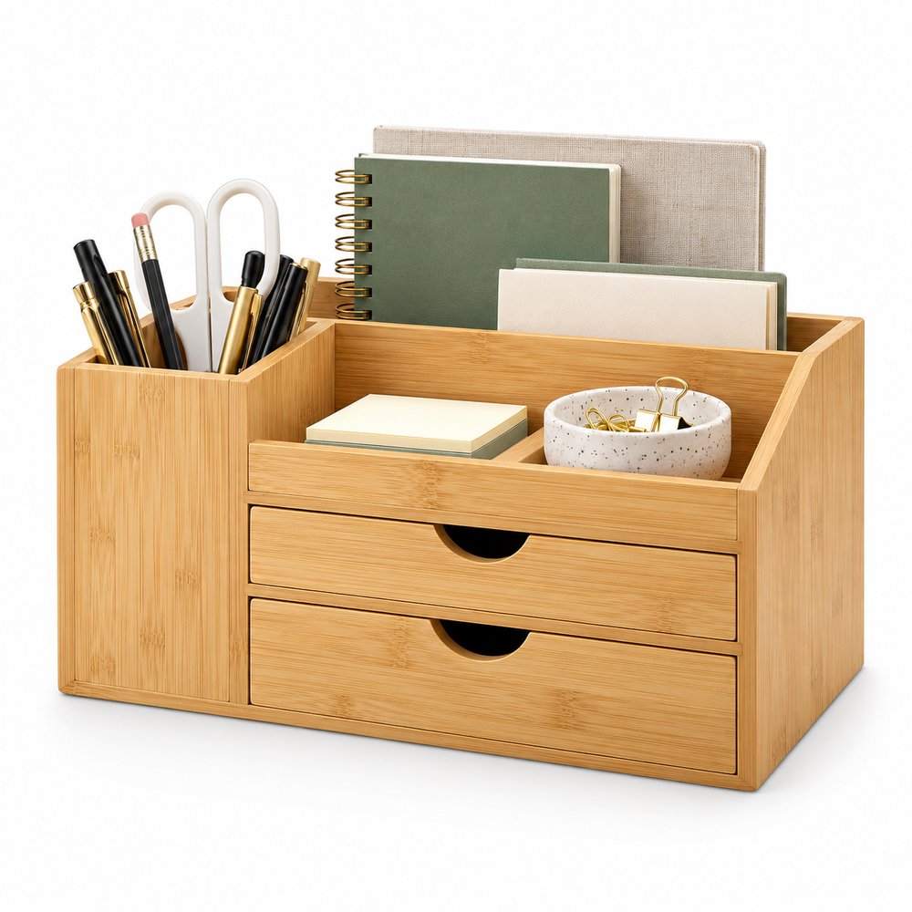 Pagevine Desk Organizer Set with Pen Holder and Drawer
