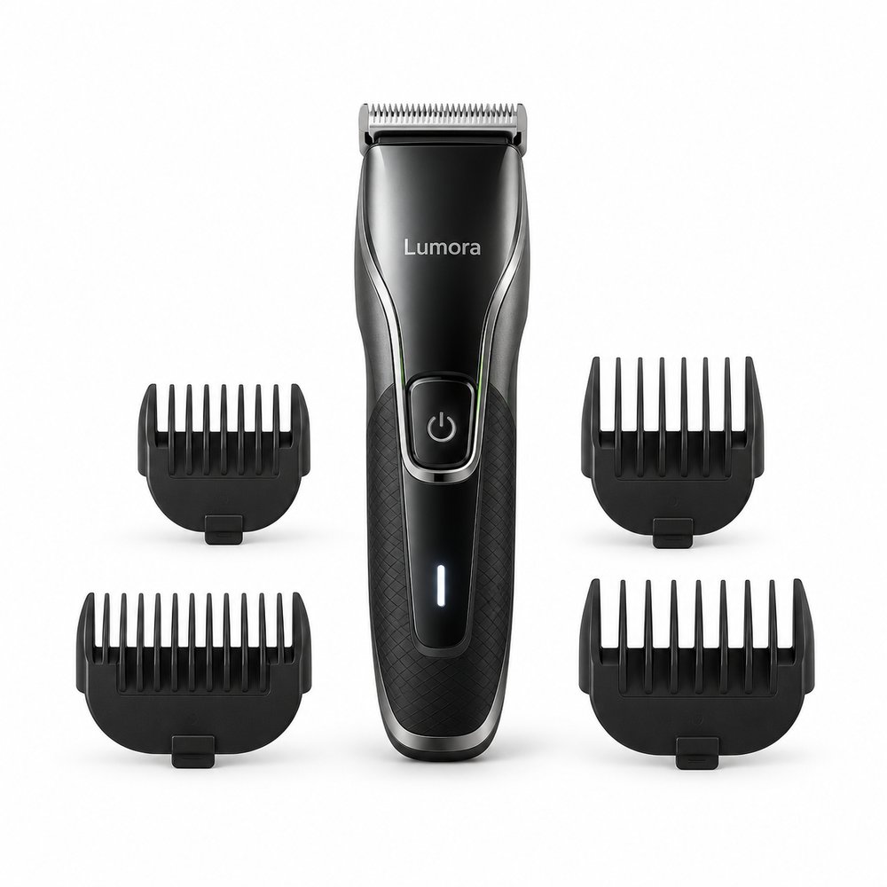 Lumora Cordless Beard and Hair Trimmer with 5 Combs