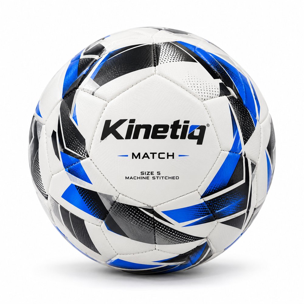 Kinetiq Match Football - Size 5, Machine Stitched