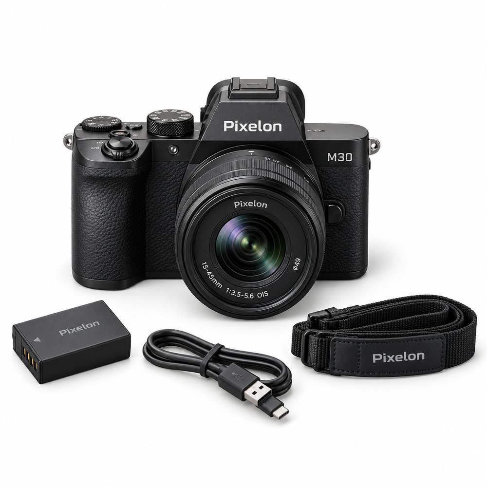 Pixelon M30 26MP Mirrorless Camera with 15-45mm Kit Lens