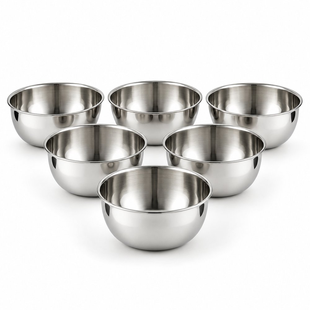 Homeva Stainless Steel Serving Bowl Set (6 Pieces) with Lids